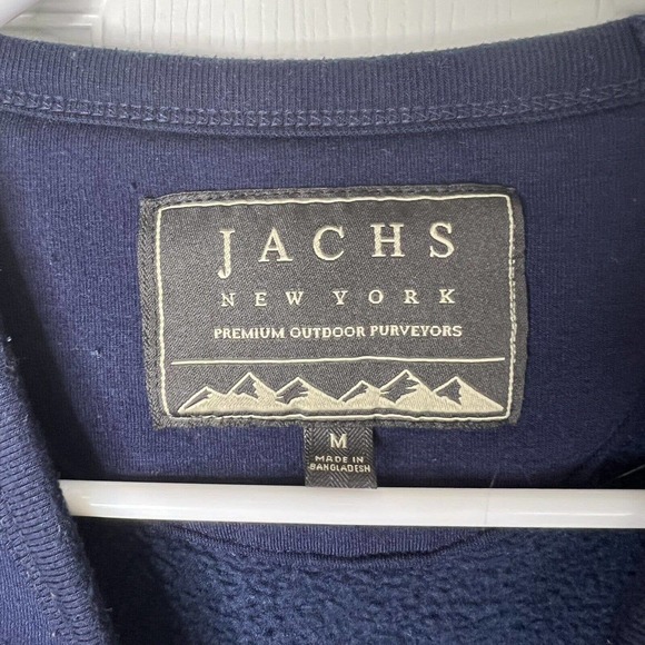 Jachs New York Men's Size M Pullover Sweater Crew Neck Polyester Blue Solid C - Picture 2 of 3